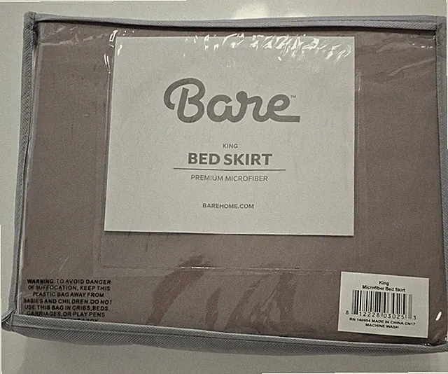 Bare Home King Bed Skirt - 15-Inch Tailored Drop Easy Fit - Bed Skirt for Beds