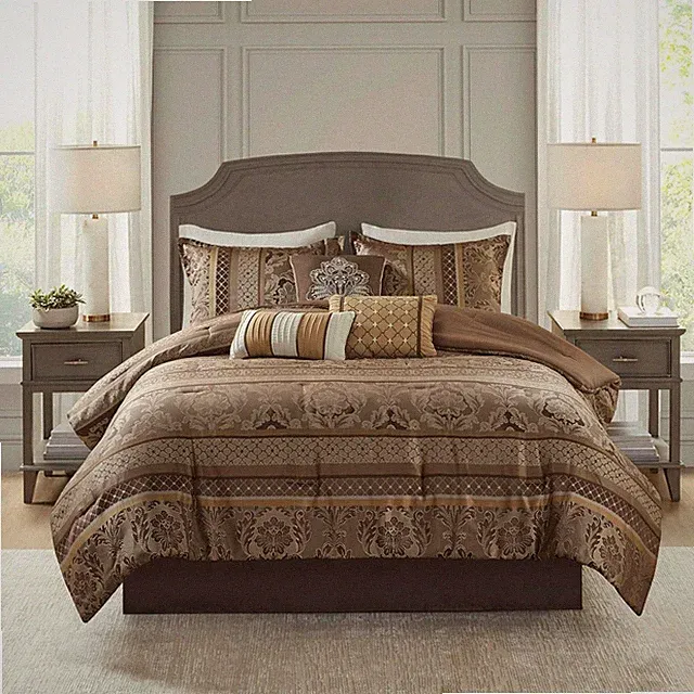 Bellagio Cozy Comforter Set - Luxurious Jaquard Traditional Damask Design, All S