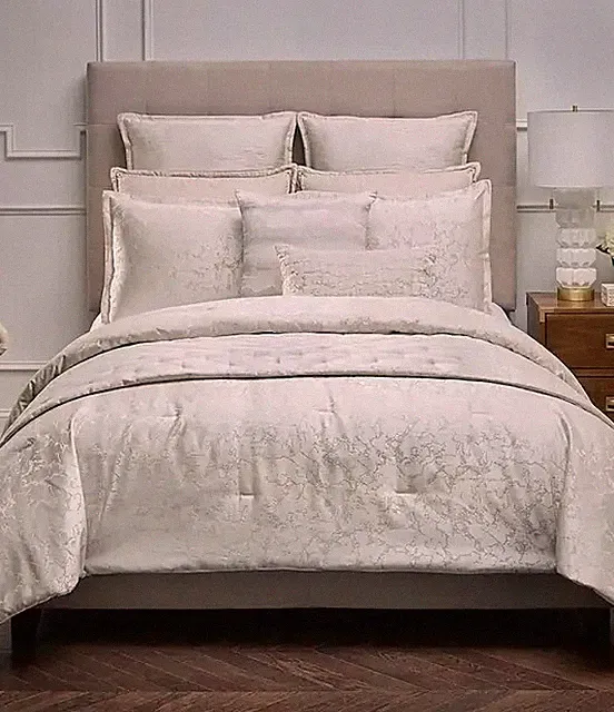 Dillards Luxury Hotel Karsten Comforter Mini Set 3 PC King Size Beige $339 NWT